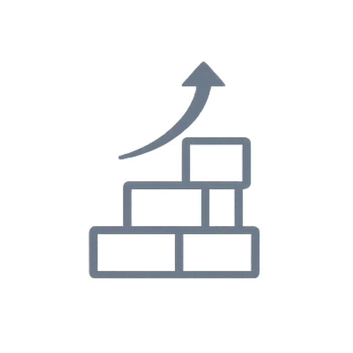 Grey blocks building representing building capacity of nonprofits